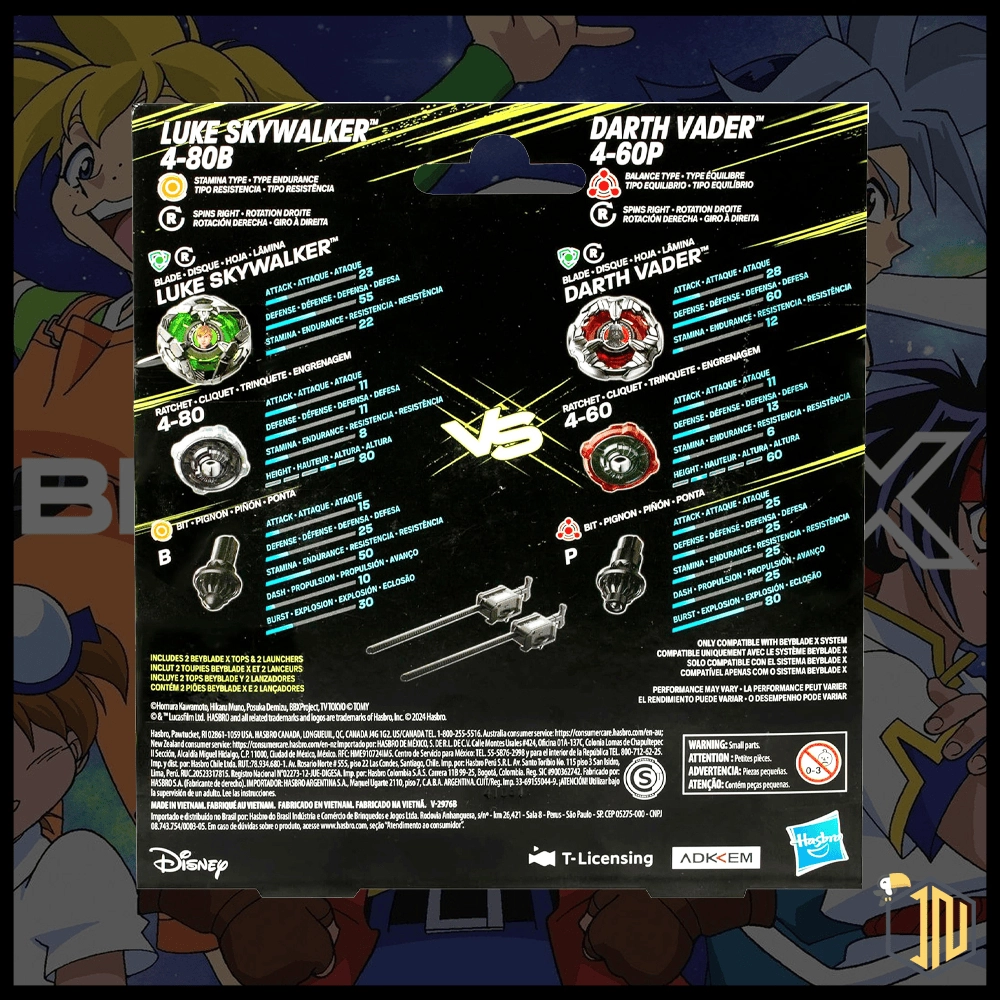 Gadget Beyblade X - Star Wars Luke 4-80B & Darth Vader 4-60P Dual Pack - Vista 2