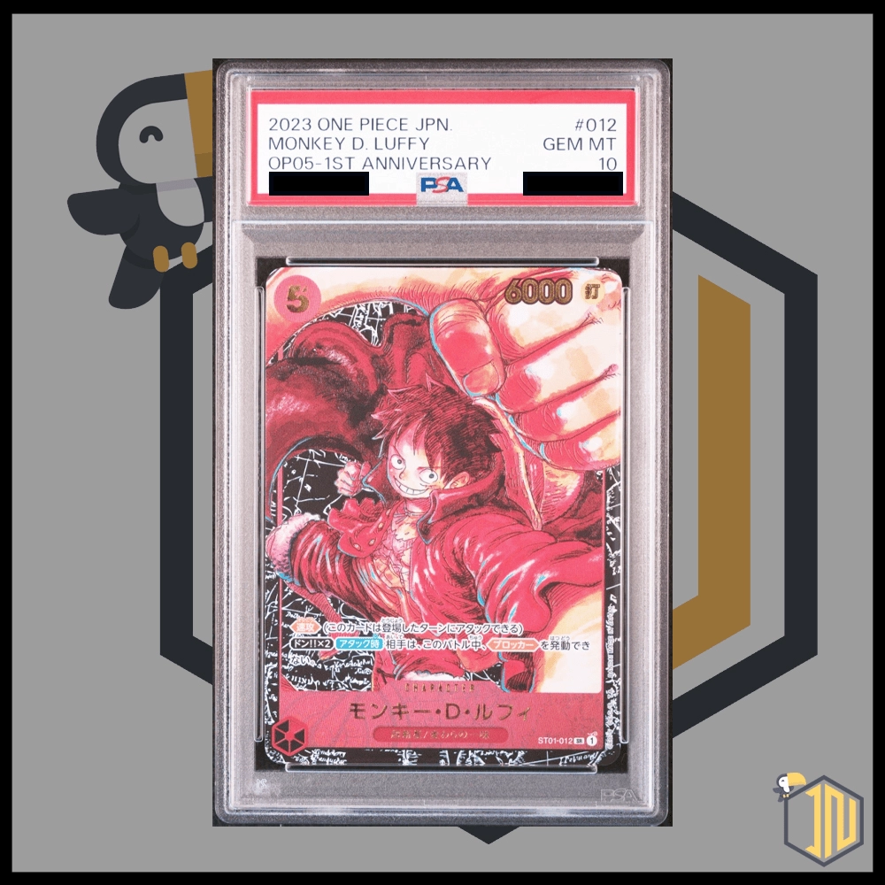 Carta certificata PSA One Piece TCG - ST01-012 Monkey D. Luffy OP05 1st Anniversary PSA10 [JAP]