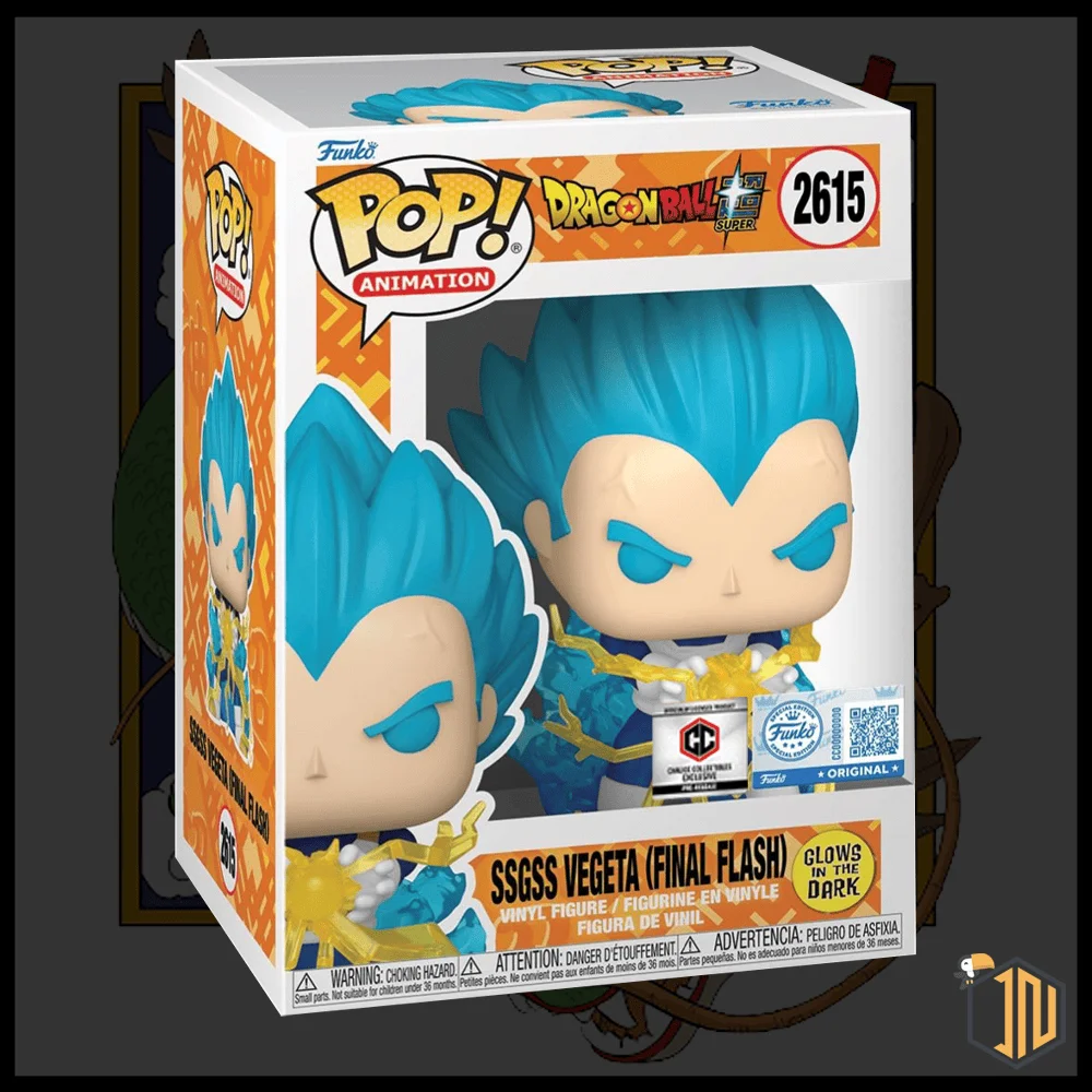 Dragon Ball Super Funko POP! - SSGSS Vegeta (Final Flash) #2605 Chalice Exclusive Bundle Normale + Chase - Bollinati USA - Vista 3
